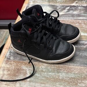 Jordan Kids Black and Red Sneakers